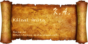 Kálnai Anita névjegykártya